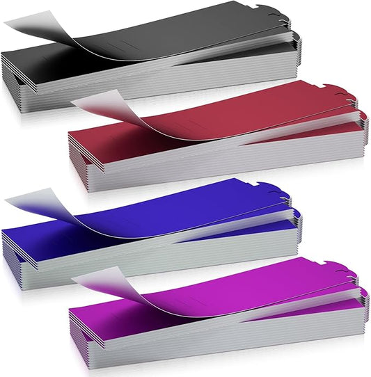 Polymer Material Reusable Napkin Band, Glue-Free Tear-Proof Water Resistant Oil-Proof Napkin Bands Set of 200(Assorted 4 Front Colors and Back White), 6 Adjustable Sizes Napkin Rings