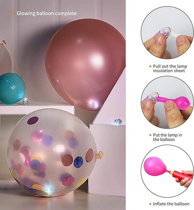 Aogist 100pcs Balloon Lights,Long Standby Time Waterproof Twinkle Mini Light,Battery Powered,Round LED Ball Lamp for Latex Balloon Paper Lantern Party Wedding Christmas Halloween Decorative,Blue-Flash