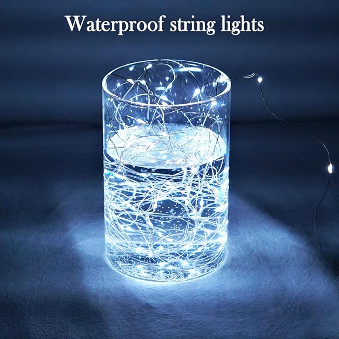 Twinkle Fairy Lights Battery Powered 3 Modes with Timer Firefly Lights 20 LED on 7.2feet Silvery Copper Wire for DIY Wedding Party Christmas Halloween Centerpiece Decorations 15 Pack (Cool White)