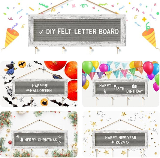 Picture Frames Collage Wall Decor Hanging Photo Display, Birthday Gifts for Mom Grandma Teen Girl, Felt Letter Board with 270 Letters and 30 Clips, Unique DIY Collage Picture Frames for Mothers Day