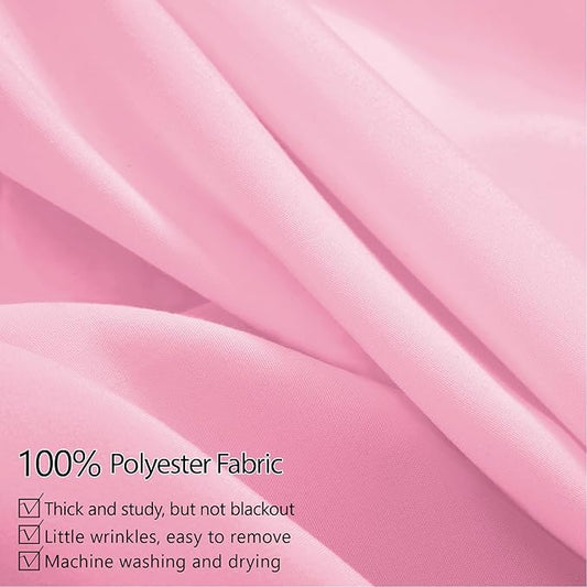 10ft x 10ft Thick Pink Backdrop Curtains for Parties, 2 Panels 5ft x 10ft Non See Through Pink Polyester Wedding Drapes Photo Backdrop for Birthday Party Graudation Photography Home Decor