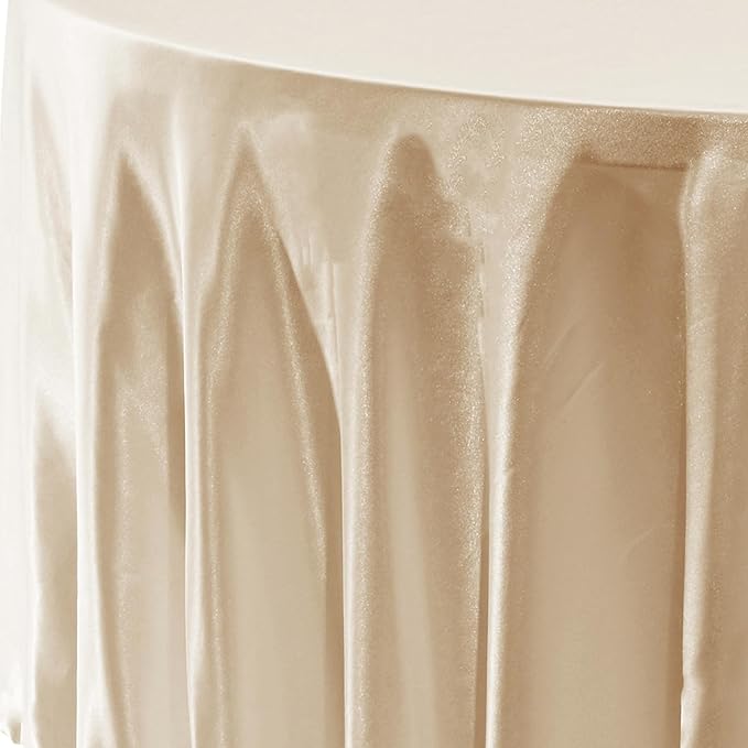 fani 6 Pack 108 Inch Champagne Round Tablecloth - Premium Silky Satin Tablecloth Overlay Smooth Fabric Table Cover Linens, Table Decoration for Wedding Party Banquet Events Restaurant Kitchen Dining