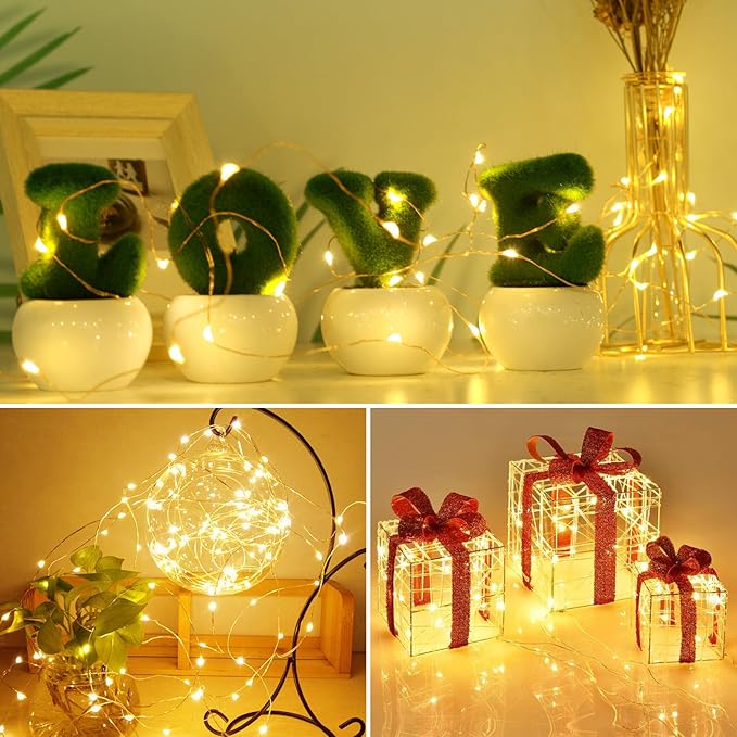 kolpop 6 Pack LED Fairy Lights Battery Operated, Mini Twinkle String Lights Battery Powered Waterproof for Christmas Mason Jars Party