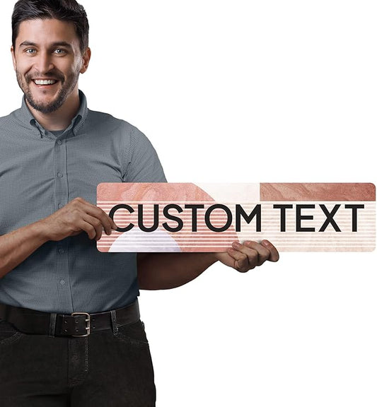 Custom Sign, Custom Street Sign, 11 Font Colors, 13 Font Styles, 4 Hole Options, 22 Sizes, 6x24 Inches, Rust Free DiBound, Fade Resistant, Made in USA by My Sign Center (Mid-Century Modern 1)