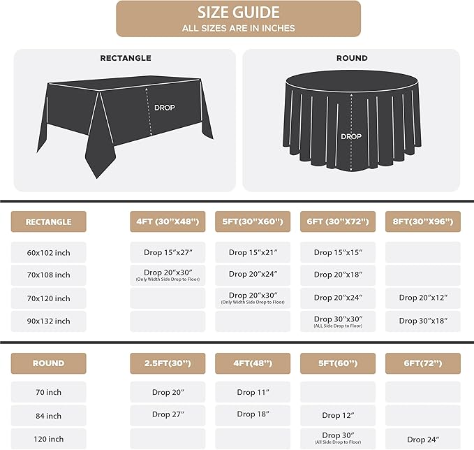 Fitable 8 Pack Table Cloth Rectangle Table: Stain and Wrinkle Resistant Tablecloth Rectangular, Washable Polyester Tablecloths for Wedding Party Dining Banquet Event Catering(Navy, 70x120 Inch)