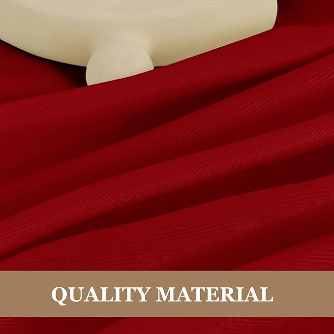 Fitable 6 Pack Red Tablecloths for Round Tables - 108 Inches in Diameter - Stain Resistant and Washable Table Clothes, Polyester Fabric Table Covers for Wedding, Party, Banquet, Formal Events