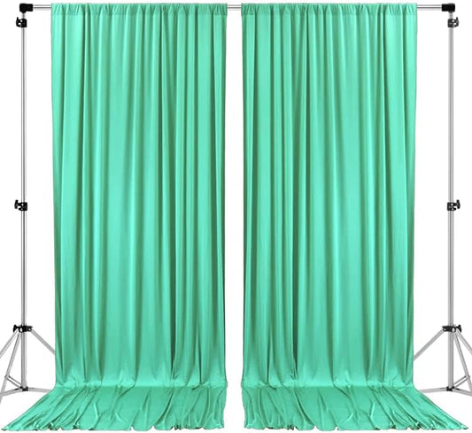 AK TRADING CO. 10 feet x 8 feet IFR Polyester Backdrop Drapes Curtains Panels with Rod Pockets - Wedding Ceremony Party Home Window Decorations - Tiffany
