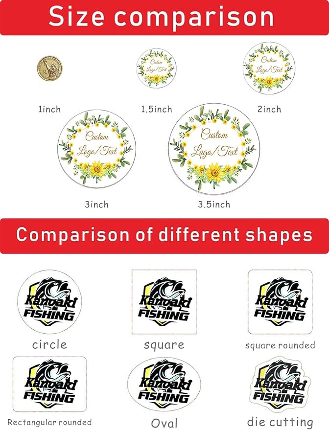 Custom Stickers for Weddings, Birthdays & Businesses - Personalized Labels with Your Logo - Waterproof, Fade and Heat Resistant - Pack of 100-1000 (Wreath J, 3 Inch)