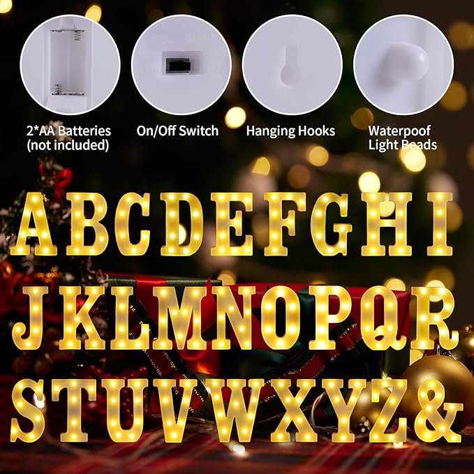 Light Up Letters X,LED Sign Marquee Letters 26 Alphabet for Party Birthday Name,Wedding,Christmas Decorations,Personalized Name Sign Letter for Centerpieces Table and Wall Decor