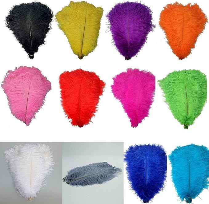 Kolight® 40pcs 12''~14''(30~35cm) Natural Ostrich Feathers for DIY Home Wedding Party Office Decoration (Brown)