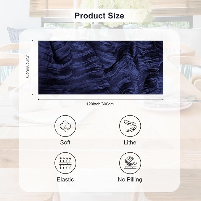 10 Pack Navy Blue Cheesecloth Table Runner 35x120 Inch 10Ft Rustic Gauze Cheese Cloth Table Runner Sheer Cheesecloth Table Runners for Wedding Party Bridal Shower Decoration