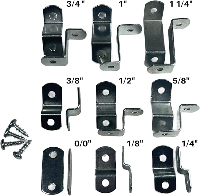 Canvas Clips for Picture Framing screws included 15 per pack ( Choose your offset size ) by E.H.C. (1/8" offset)