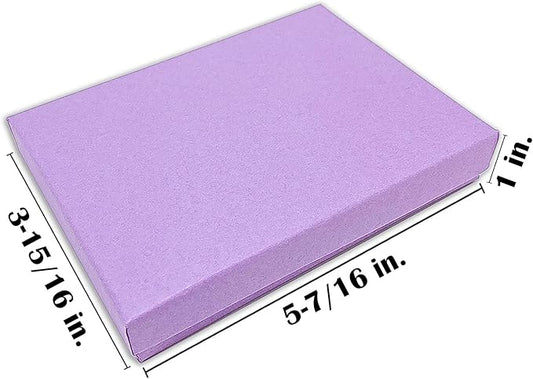 TheDisplayGuys - 25-Pack #53 Kraft Paper Cardboard Gift Boxes/Jewelry Cases w. Cotton Padding & Lid - Purple - (5.4" x 3.9" x 1.0")