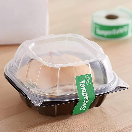 Angel's Peel Lounge Tamper Proof Stickers Roll — Tamper Evident Stickers for Containers, Cups, Delivery Bags, Drink Lids, Writable Seal Tape, Self Adhesive Food Labels - 1x3in 250-COUNTS, Green