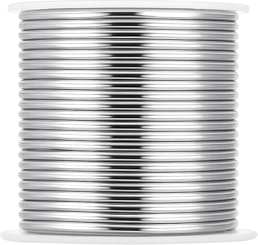 Mandala Crafts 10 Gauge Anodized Aluminum Craft Wire for Jewelry Making - 120 FT Colored Flexible Silver Black Wire - Bendable for Bonsai Armature Crafting Sculpting