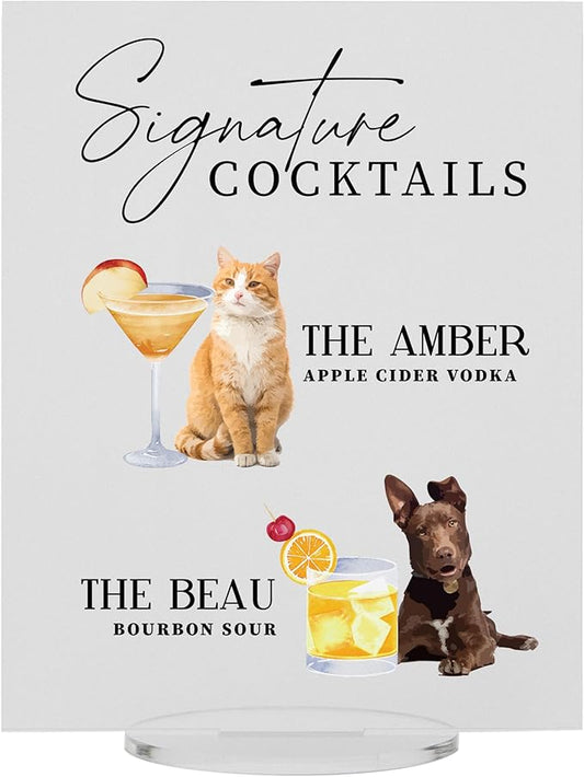Pet Signature Drink Wedding Signs