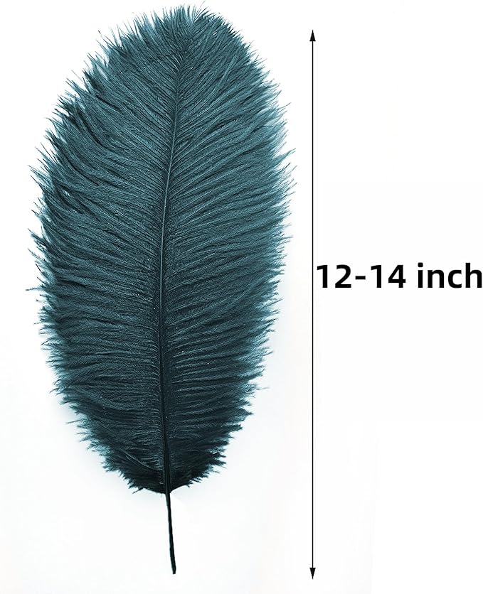 Ballinger Teal Ostrich Feathers Bulk - 24Pcs 12-14inch Feathers for Party Centerpieces,DIY Crafts and Home Decor