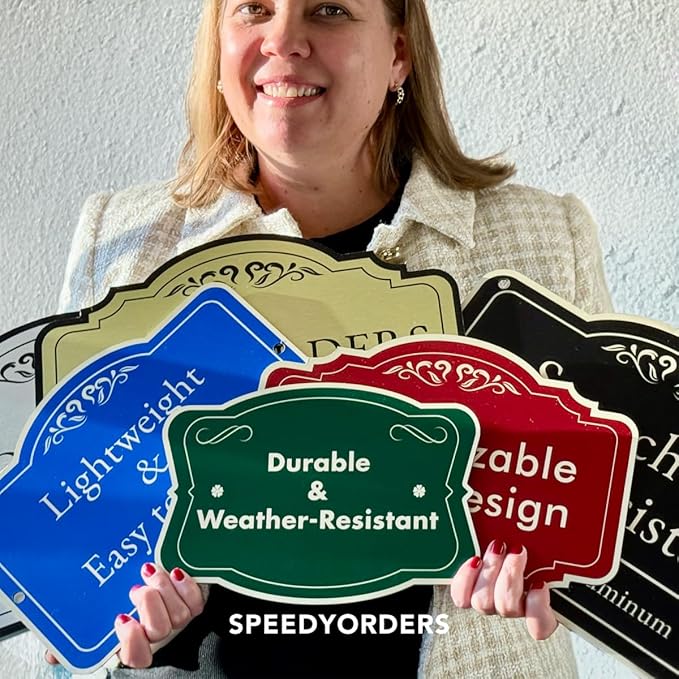 Customized Decorative Outdoor Metal Signs - Personalized Aluminum Driveway Signs, Waterproof, Black Charcoal 18x18 In