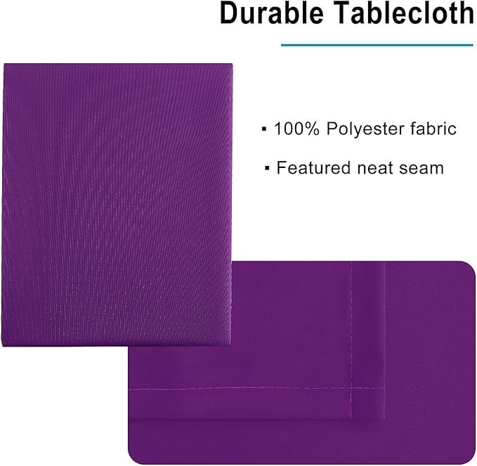 Hiasan Square Tablecloth - Waterproof Washable Polyester Table Cloth for Dining Room Birthday Party Camping, Royal Purple, 54 x 54 Inch