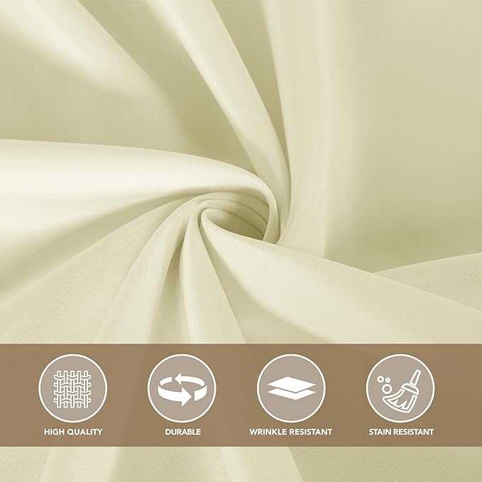 sancua Square Tablecloths 85x85 Inch - Beige Fabric Table Cloth for Square or Round Tables, Washable Polyester Table Cover for Outdoor Party, Birthday, Buffet, Resturant
