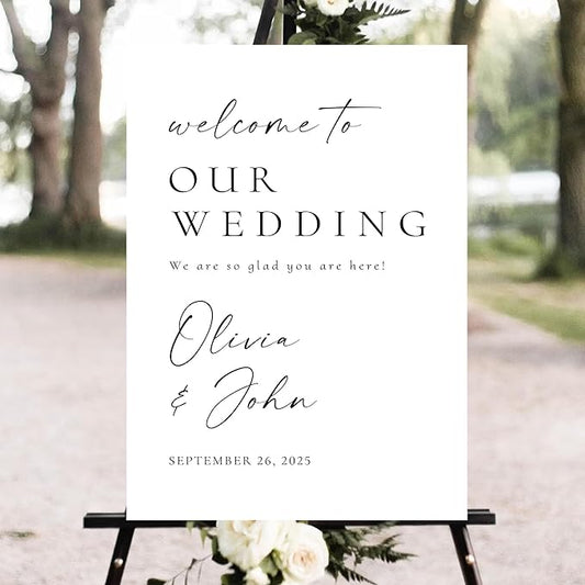 Personalized Wedding Welcome Sign, Welcome Wedding Sign, Welcome To Our Wedding Sign, Wedding Signs For Reception, Custom Wedding Welcome Sign Board, Wedding Signs, Welcome Wedding Outdoor Sign #12