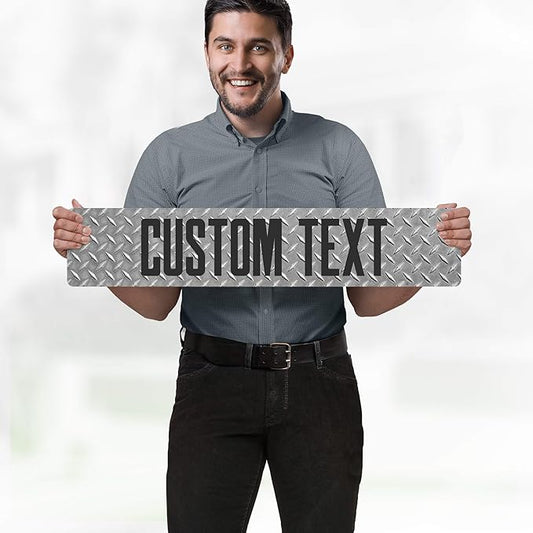 Custom Sign, Custom Street Sign, 11 Font Colors, 13 Font Styles, 4 Hole Options, 22 Sizes, 6x30 Inches, Rust Free DiBound, Fade Resistant, Made in USA by My Sign Center (Diamond Metal)