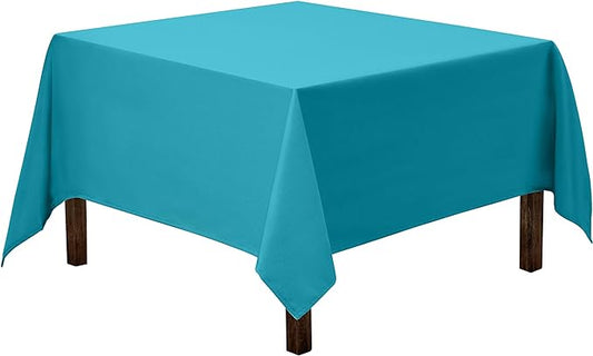 Gee Di Moda Square Tablecloth - 70 x 70 Inch Caribbean Table Cloth for Medium Square or Round Tables - Heavy Duty Washable Fabric - for Buffet Table, Holiday Party, Dinner, Wedding & Baby Shower