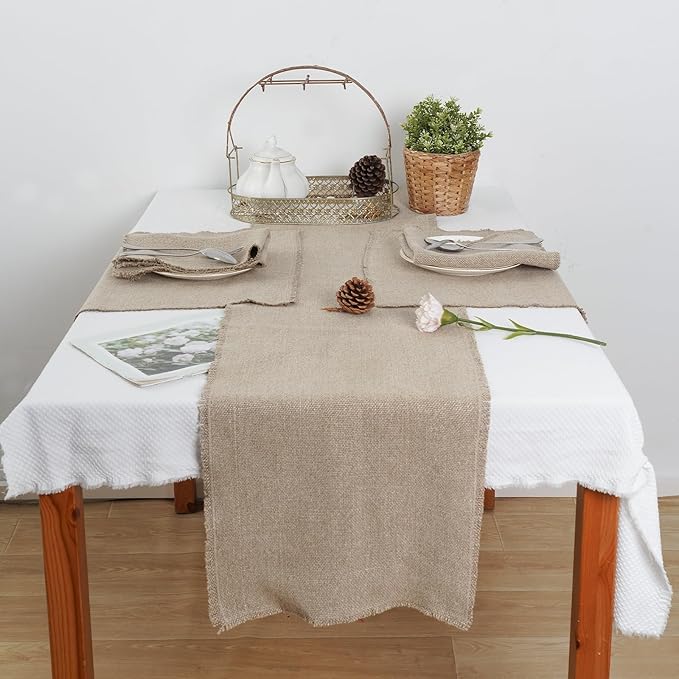 100% Pure Linen Table Runner 106 Inches Long-Super Thick Noble 14 x 106 Inch Cloth Dining Table Runner for Wedding, Parties, Everyday, Holidays