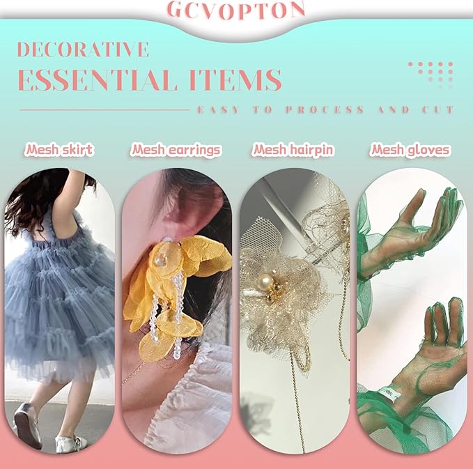 6" x 200 Yards Turquoise Tulle Fabric Rolls, Teal Spool Tulle Ribbon for DIY Tutu Skirt Wedding Decoration Baby Shower Birthday Party Backdrop Gift Wrapping Bow Craft Supplies