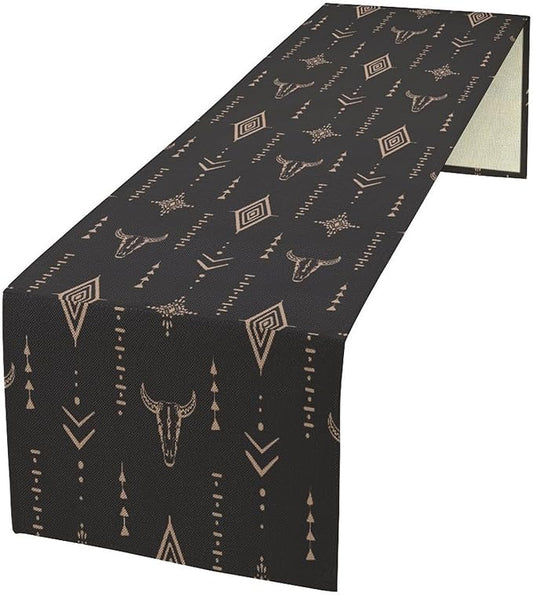 Aztec Table Runner Southwest Native Navajo Tribe Geometric Vintage Country Dinner Table Decoration Table Runner 13x120 Inch