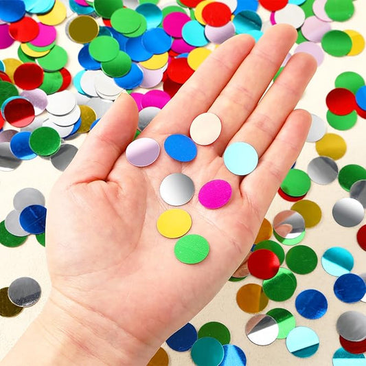 MARFOREVER Multicolor Foil Confetti, Glitter Round Confetti Rainbow Circle Dots Birthday Table Scatter Sequin Sprinkles for Party Wedding Bachelorette Baby Shower Festival Supplies