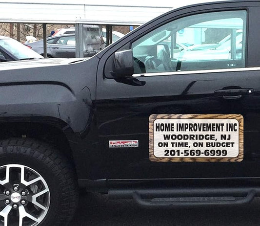 Car Magnet Signs Custom - 24"x12" (Set of 2), 30-mil Thickness with Rounded Corners (Wood)