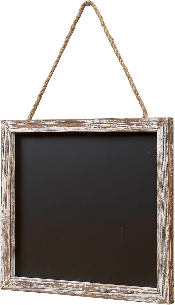 Barnyard Designs Magnetic Hanging Chalkboard Sign – Rustic Decorative Display Presentation Board for Office, School Supplies, Kitchen, Restaurant, Weddings and More, 11” x 10” (2 Pack)