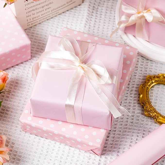 Garbendy Gift Wrapping Paper Roll-Solid Color Pearly-Lustre Paper,Perfect for Wedding, Valentine's Day,Birthday, Christmas,Baby Shower, Party - 17 Inch X 33 Feet