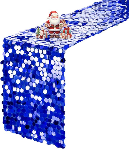 VHH Sequin Table Runner 12 x 108 inches Royal Blue Table Runner, Glitter Runner for Party Wedding Birthday, Party Spring Easter Rustic, Birthday Supplies Decorations (1 Pack).