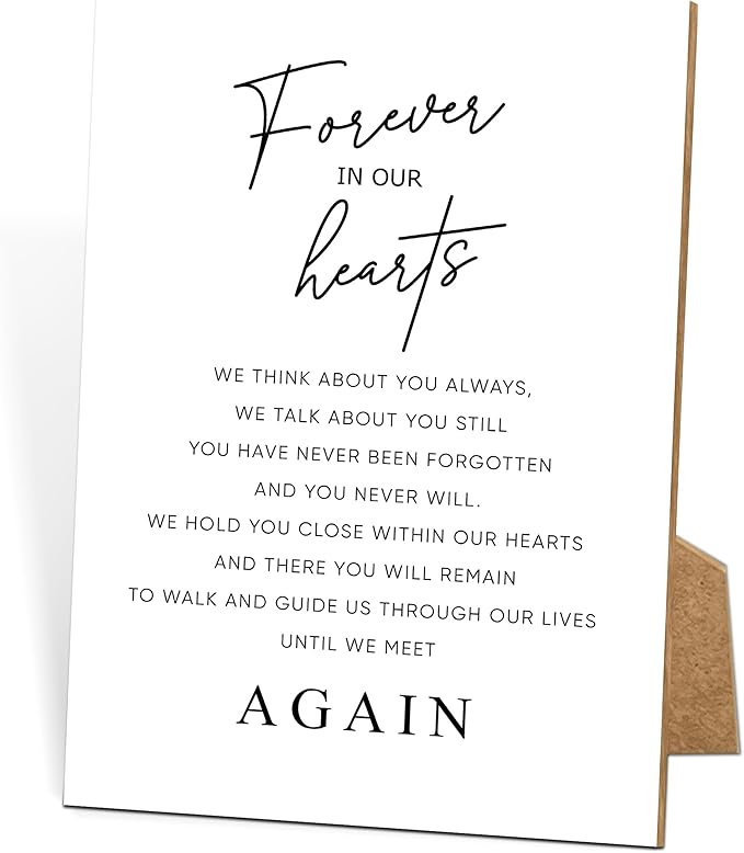 Funeral Sign, 8x11 White Minimalist Style Loss of Loved One Memorial Sign, Funeral Decorations, Wedding Table Decor, Memorial Gifts For Loss of Loved One, Sympathy Gift, Bereavement Gifts -13