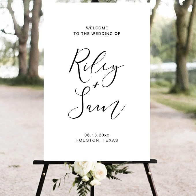Customized Wedding Welcome Sign, Plastic Wedding Welcome Sign