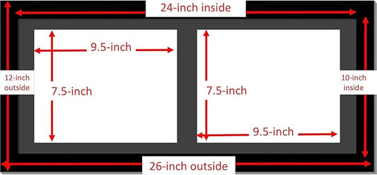 Creative Picture Frames 10X24Bk-B Black Horizontal Double Diploma Frame With 2 Opening Black Matting | Holds 2-8X10-Inch Documents With Installed Wall Hanger
