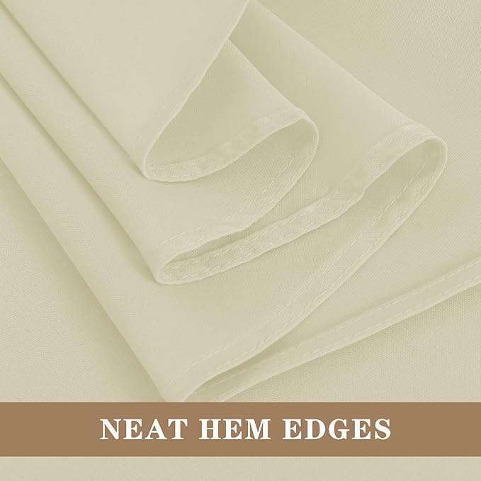 Fitable Ivory Tablecloths for 6-8 Foot Tables, 6 Pack - 70 x 120 Inches - Reusable and Washable Table Clothes, Polyester Fabric Table Covers for Wedding, Party, Banquet