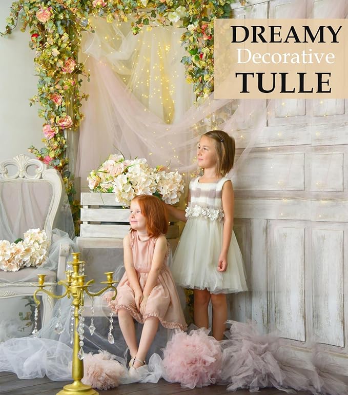 Pink Tulle Fabric Roll, 54" x 40 Yards (120FT) Tulle for Wedding Valentine's Day Decoration DIY Tutu Party Backdrop Baby Shower Table Skirts Gift Wrapping