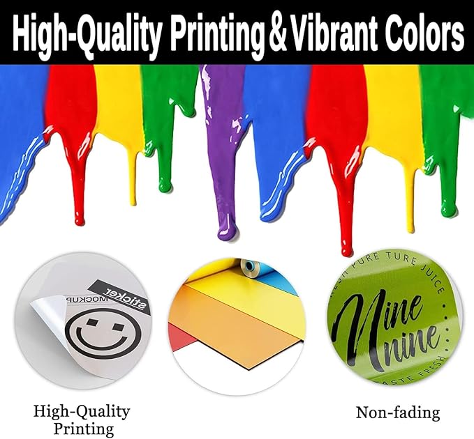 Custom Stickers for Weddings, Birthdays & Businesses - Personalized Labels with Your Logo - Waterproof, Fade and Heat Resistant - Pack of 100-1000 (Wreath C, 4 Inch)