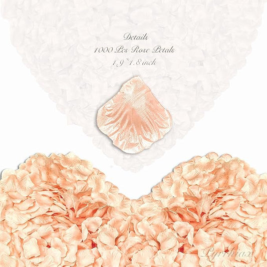 1000Pieces Rose Petals, Artificial Flower Petals Fake Rose Petals for Romantic Night,Wedding,Proposal Anniversary Flower Decorations(Flesh Pink)