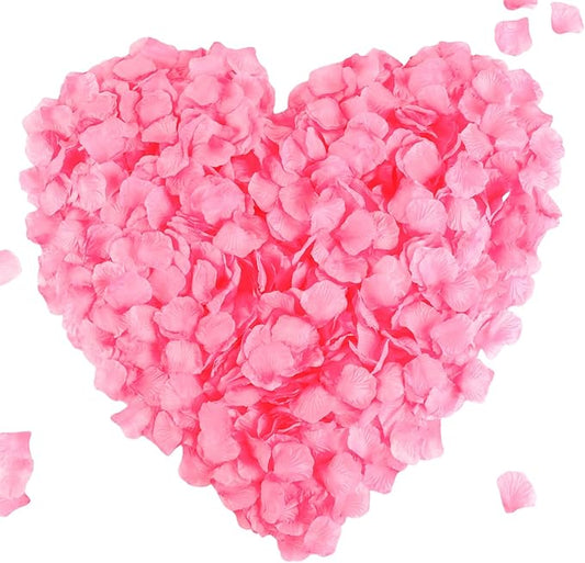CODE FLORIST 2200 PCS Silk Flower Rose Petals for Wedding Decorations (Light Pink&Hot Pink)