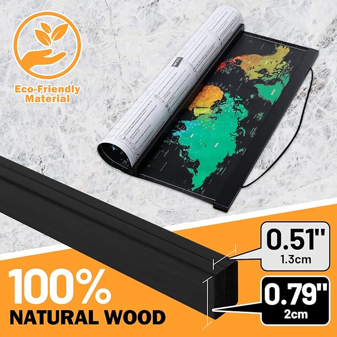 18x24 Poster Frame, Magnetic Wood Frame Frames for Photo Picture Canvas Artwork Wall Hanging (18", Black)