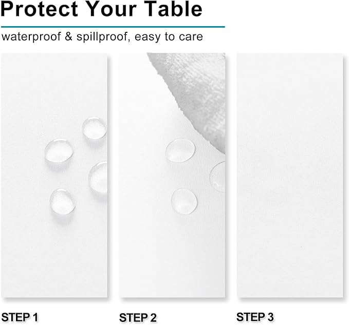 Hiasan White Square Tablecloth - Waterproof and Spillproof Restaurant Washable Polyester Table Cloth for Dining Room, 54 x 54 Inch