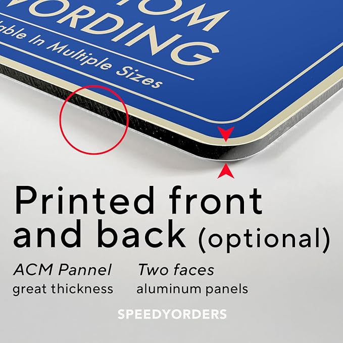 Custom Personalized Metal Aluminum Driveway Signs, Blue Steel 14x10 In, Waterproof Made In USA