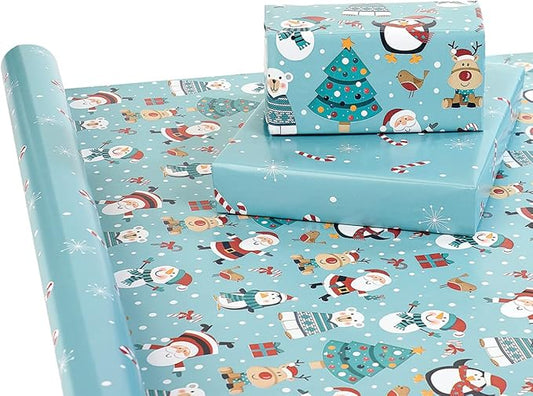 Current Christmas Critters Double-Sided Rolled Christmas Wrapping Paper - Premium Jumbo 23-Inch x 32-Foot Gift Wrap Roll, 61 Square Feet Total
