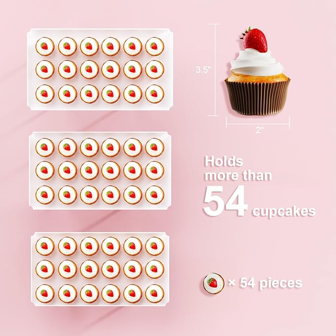 3 Pieces Cupcake Stand Holder, White Acrylic Dessert Table Display Set with Iron Support Legs for Birthday Candy Bar Décor Weddings, Parties Events