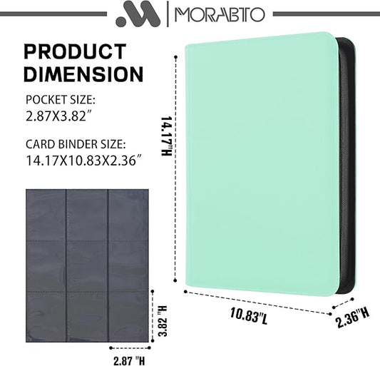 Card Binder 9 Pockets,Trading Card Binder Holds up to 864 Cards with 48 Sleeves,Zipper Card Holder Album Compatible with TCG Card/Game Cards/Sports Card
