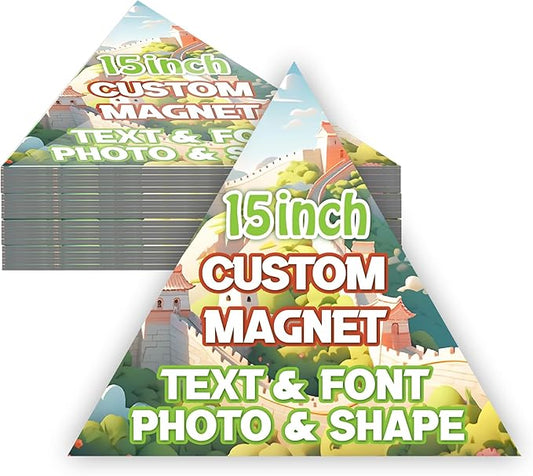 KETABAO – 15" Custom Triangle Refrigerator and Car Photo Magnets - Personalize with Photos of Your Home, Office and Vehicle